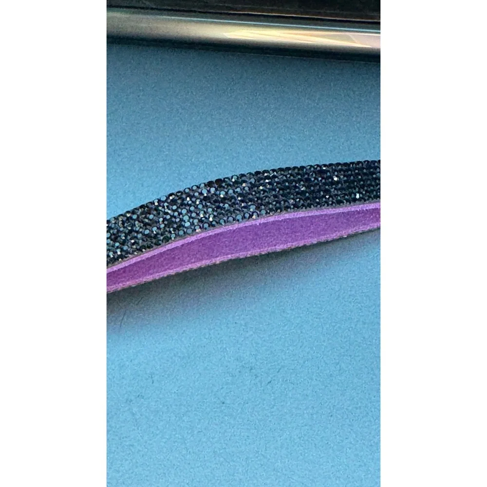 Erin Name Rhinestone Keychain Black Purple Crystal Wristlet‎ Strap  Ring
